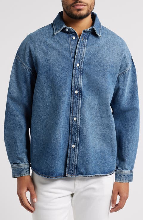 Relaxed Fit Heavyweight Denim Button-Up Shirt