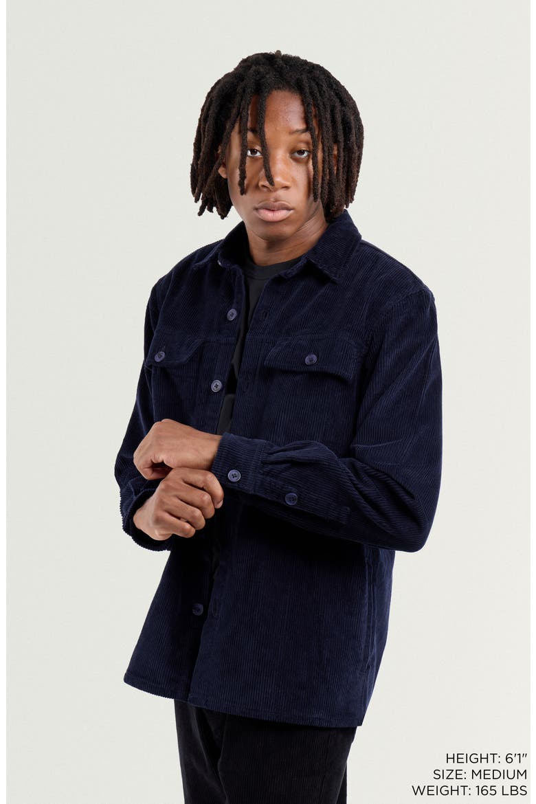 Cotton Corduroy Shirt Jacket, Alternate, color, NAVY