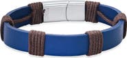 STEELTIME Men's Leather & Thread Bracelet