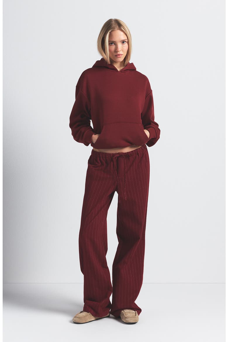 Cotton Fleece Blend Classic Hoodie, Alternate, color, MERLOT
