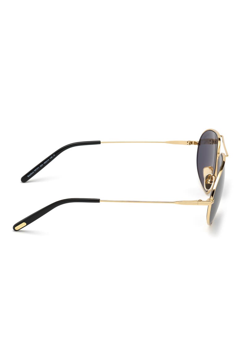 Bradford 63mm Oversize Pilot Sunglasses, Alternate, color, SHINY DEEP GOLD / SMOKE