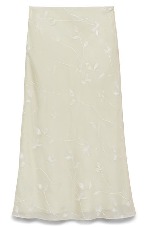 Embroidered Midi Skirt