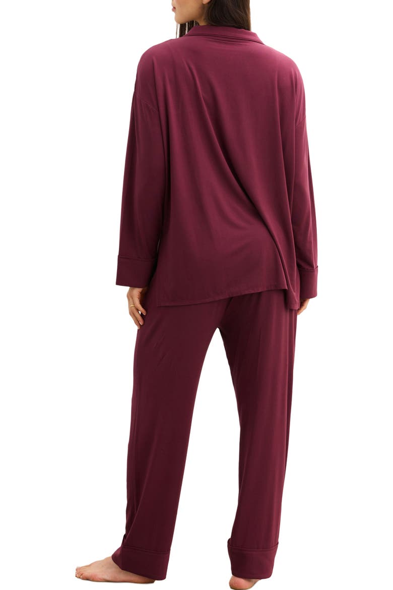 The Ultra Soft Jersey PJ Set, Alternate, color, Port