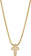 ARGENTO VIVO Pavé Bubble Cross Pendant Necklace