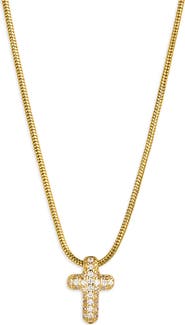 ARGENTO VIVO Pavé Bubble Cross Pendant Necklace