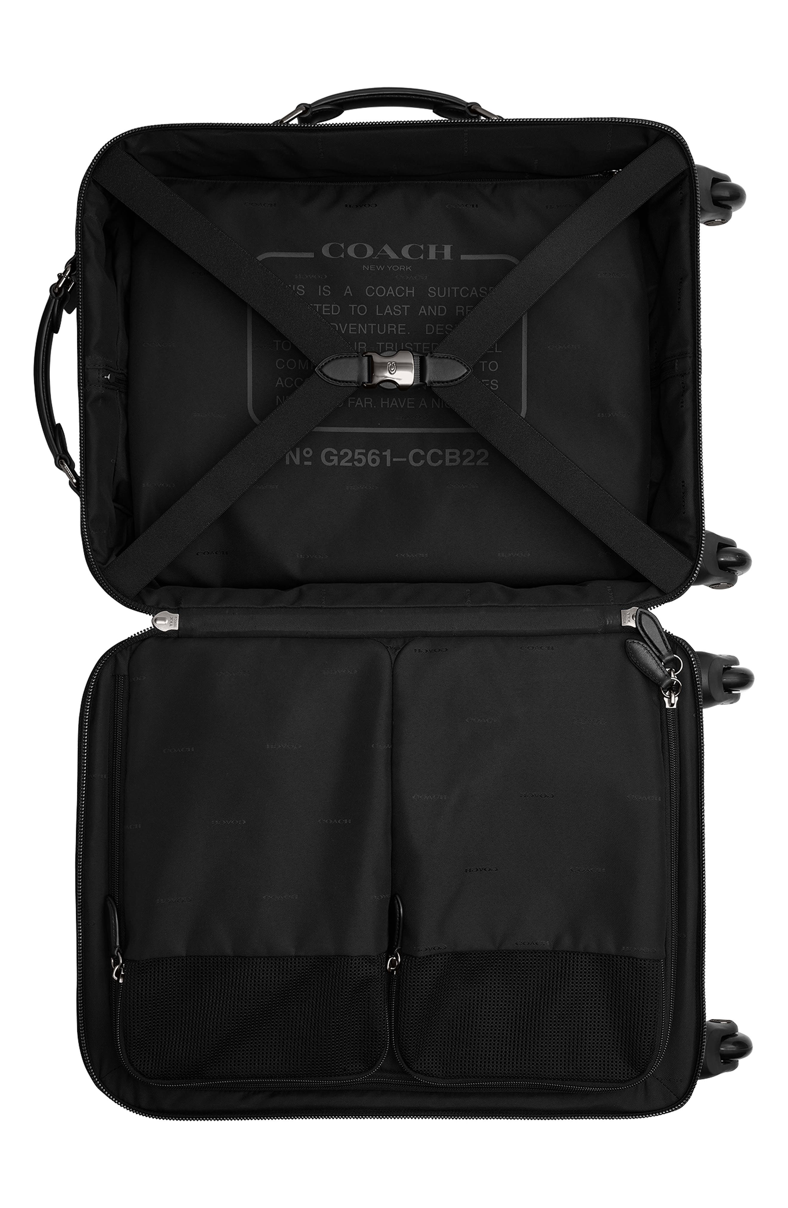 COACH Signature Canvas Wheeled Carry-On, Alternate, color, Charcoal