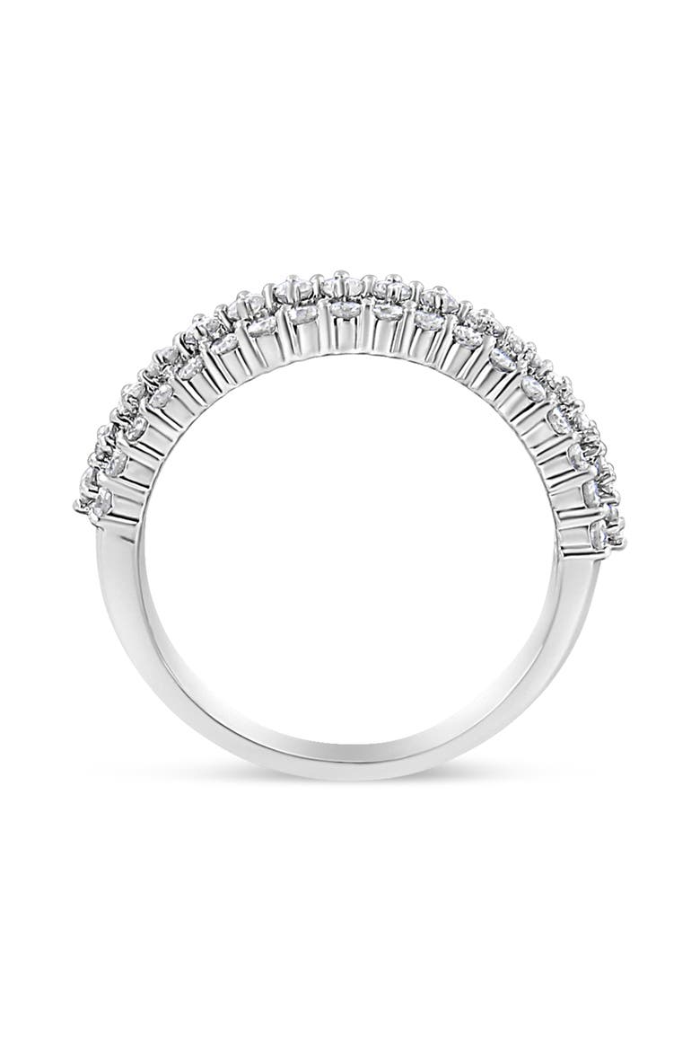 14K White Gold 1.0 Cttw Diamond Three Row Band Ring, Alternate, color, White