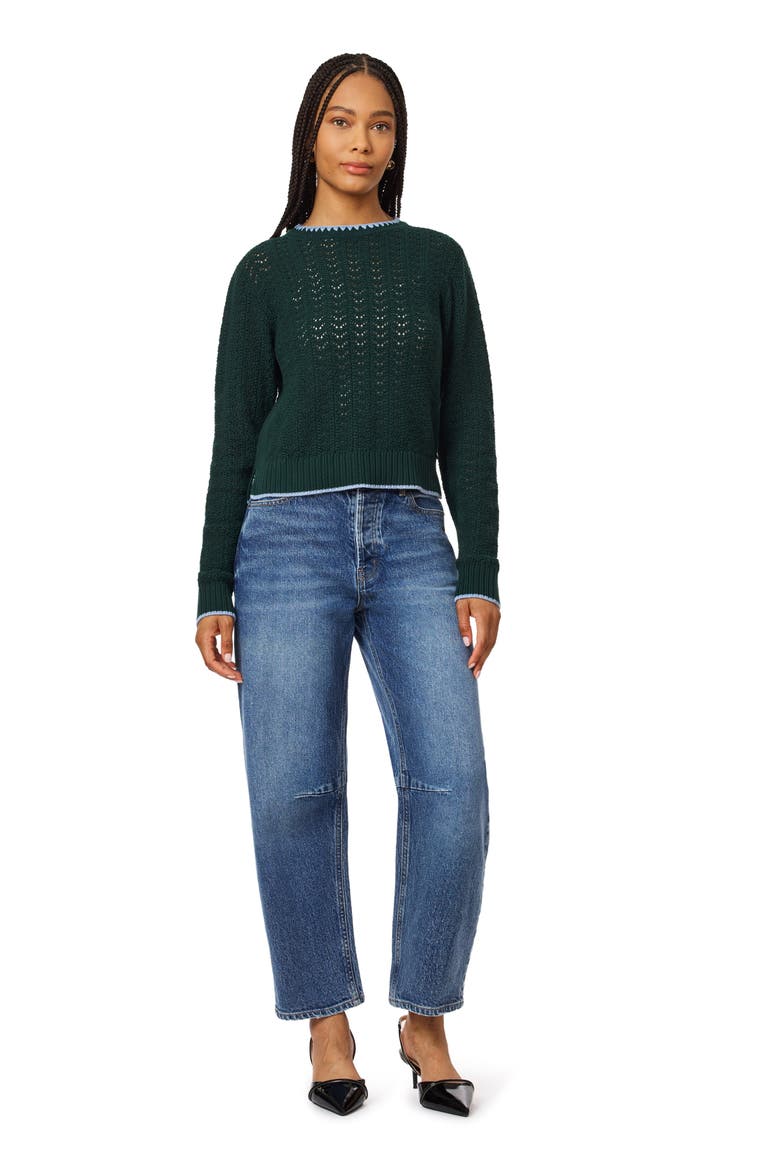 Open Stitch Cotton Sweater, Alternate, color, SCARAB / STONEWASH