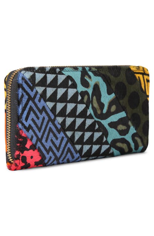 Kurt Geiger London Kensington Genuine Calf Hair Zip Around Wallet In Multi