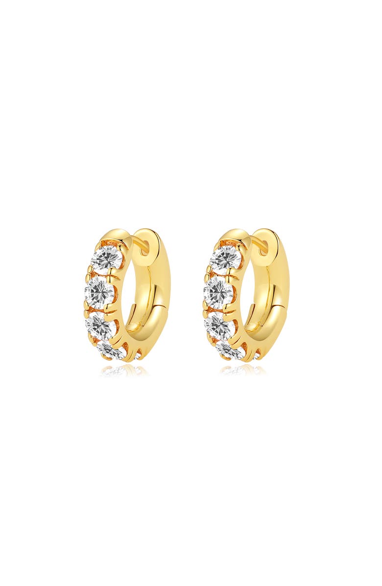Classicharms Daniela Huggie Hoop Zirconia Earrings, Main, color, Clear White