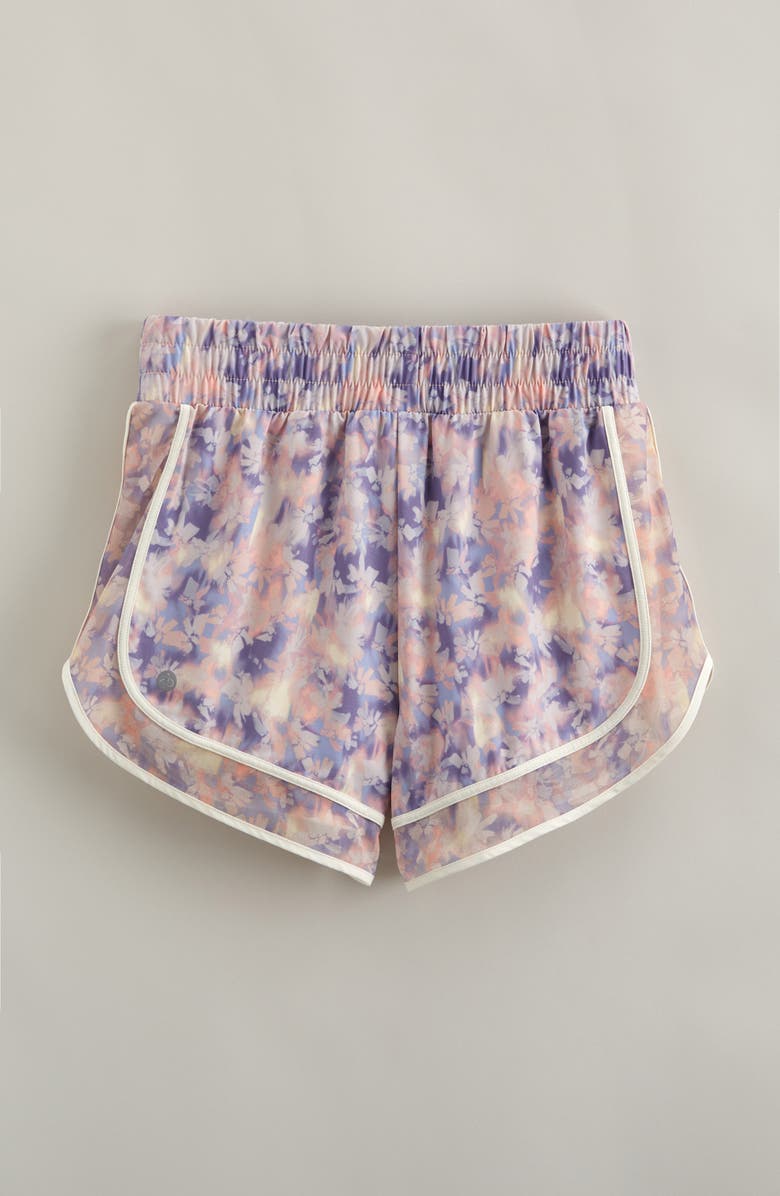 Zella Girl Kids' Rally Print Boxer Shorts, Alternate, color, Purple Haze Abstract Daisies