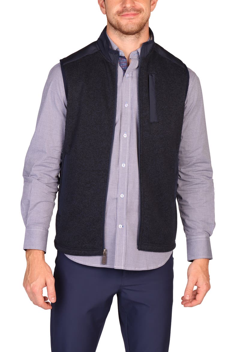 Full Zip Knit Vest, Alternate, color, NAVY