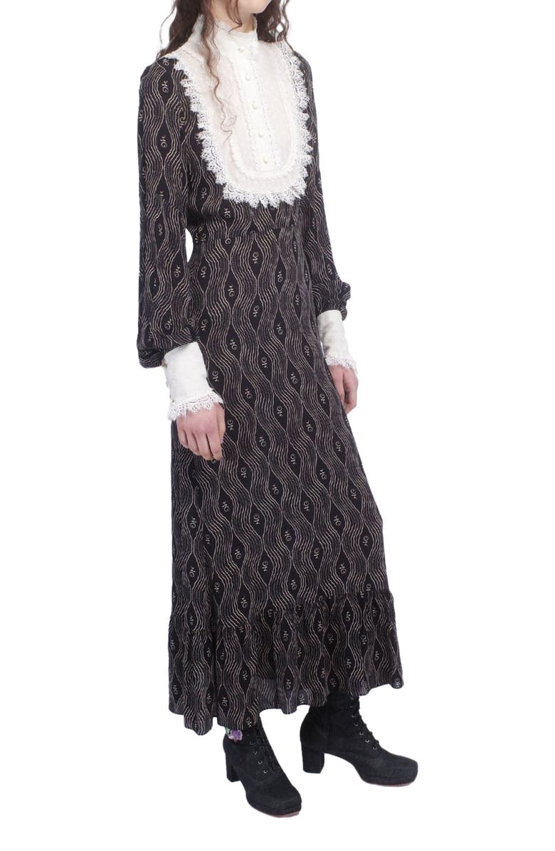 Anna Sui Berry Crepe Victorian Bib Dress, Alternate, color, 