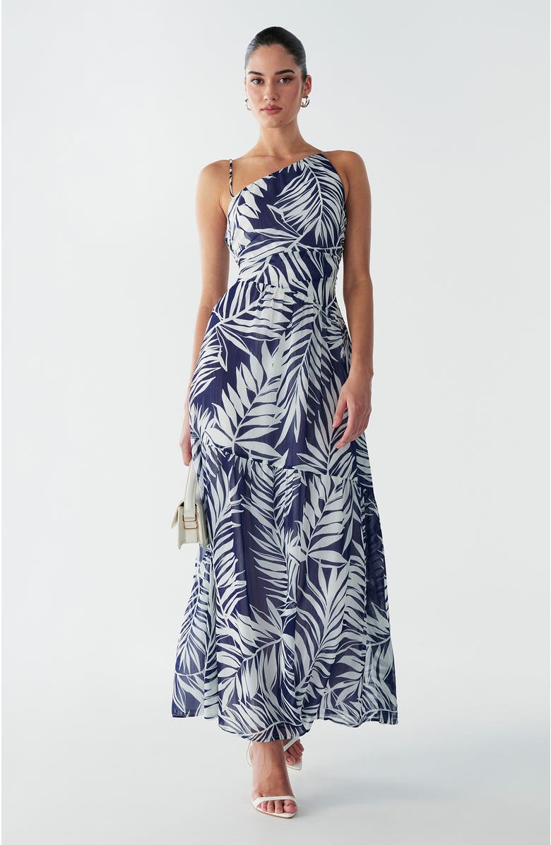 BWLDR Vincent Maxi Dress, Alternate, color, Navy Palms
