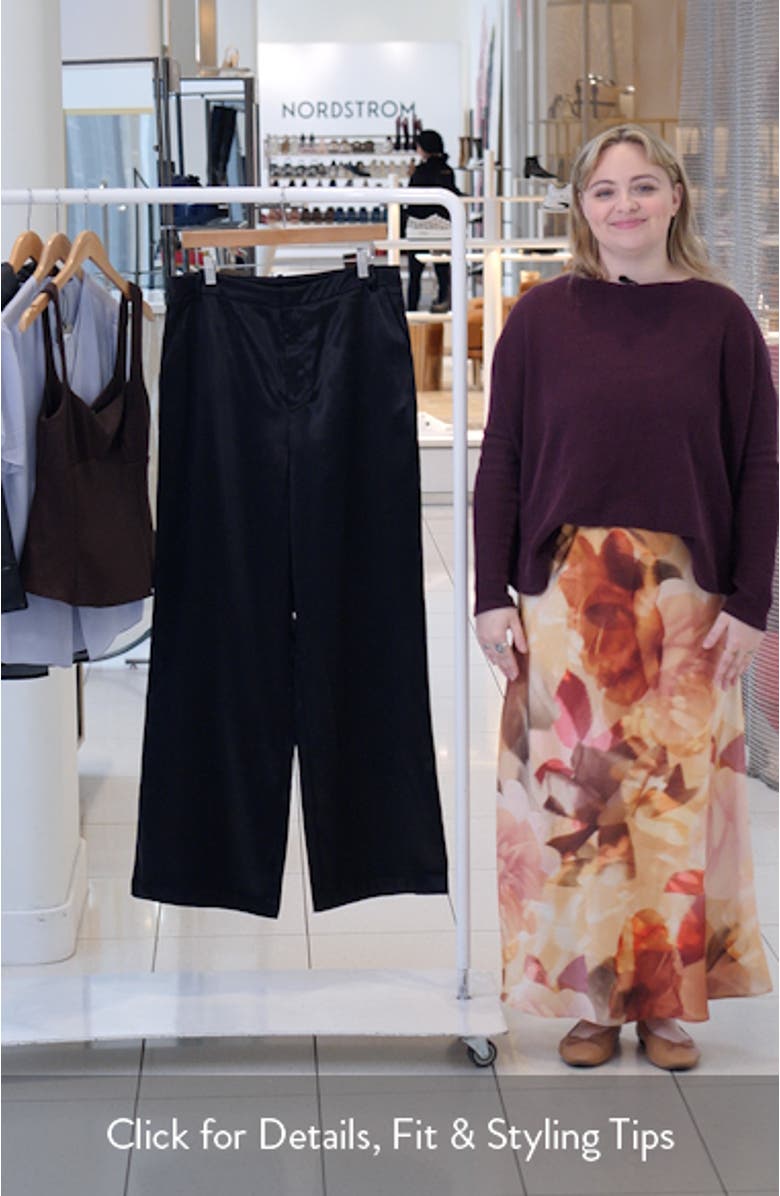 Lindsey Wide Leg Satin Pants, sales video thumbnail