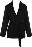 HOUSE OF CB James Shawl Collar Wool Blend Wrap Jacket