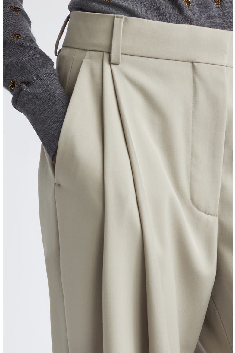 Straight Leg Pleated Wool Pants, Alternate, color, MIST GREY
