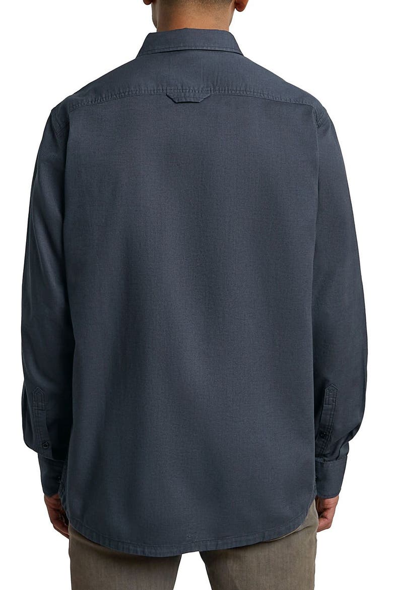 CPO Regular Fit Cotton & Linen Button-Up Shirt, Alternate, color, INDIA INK
