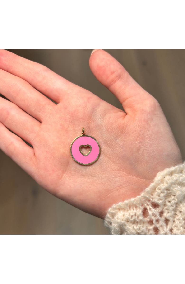 The Lovery Fine Jewelry Bubblegum Pink Donut Heart Charm, Alternate, color, 