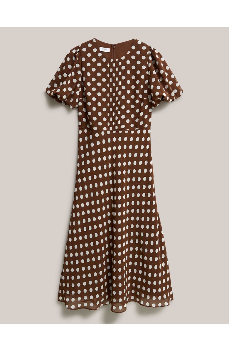 HOBBS LONDON Dorothy Dress, Alternate, color, Brown Ivory