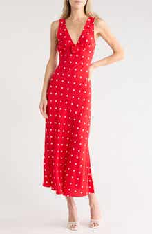 Sleeveless Double V-Neck Midi Dress
