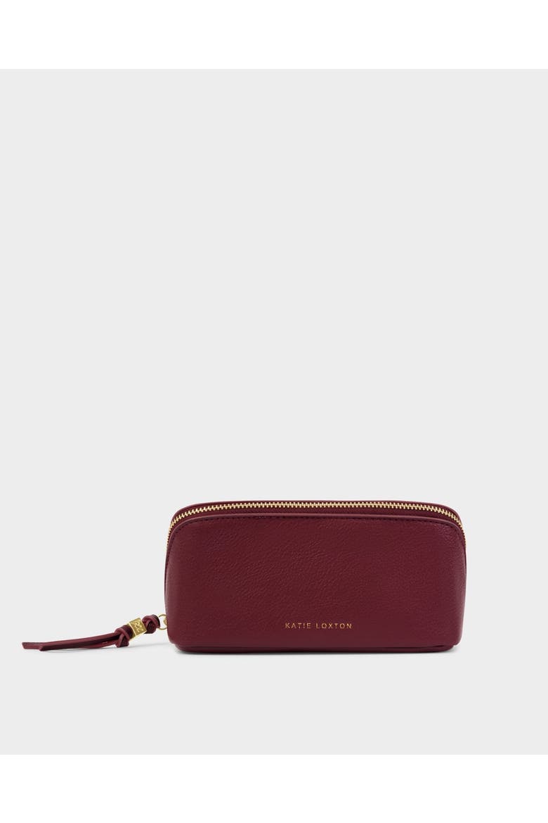 Fold-Out Mirror Makeup Bag in Cherry, Main, color, Cherry