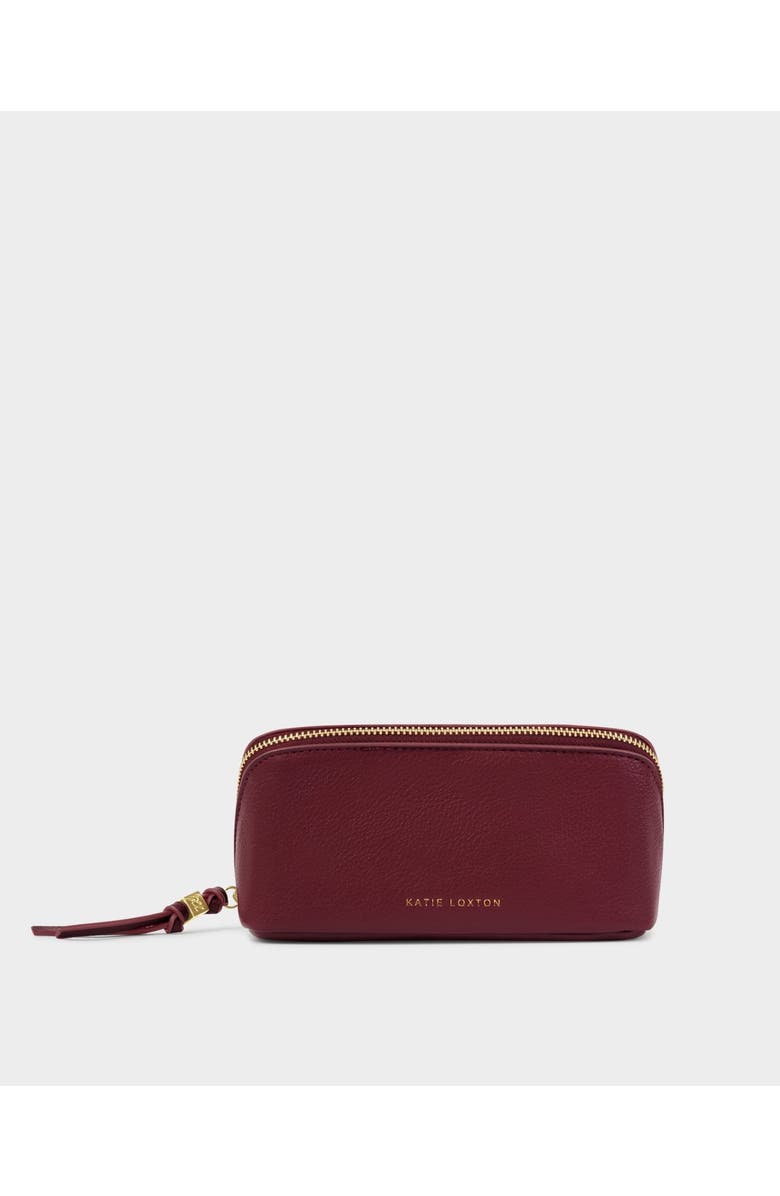 Katie Loxton Fold-Out Mirror Makeup Bag in Cherry, Main, color, Cherry