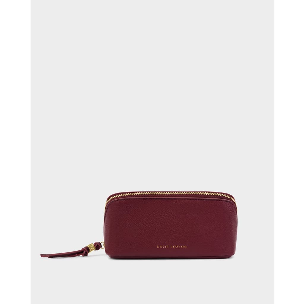 Katie Loxton Fold-out Mirror Makeup Bag In Burgundy