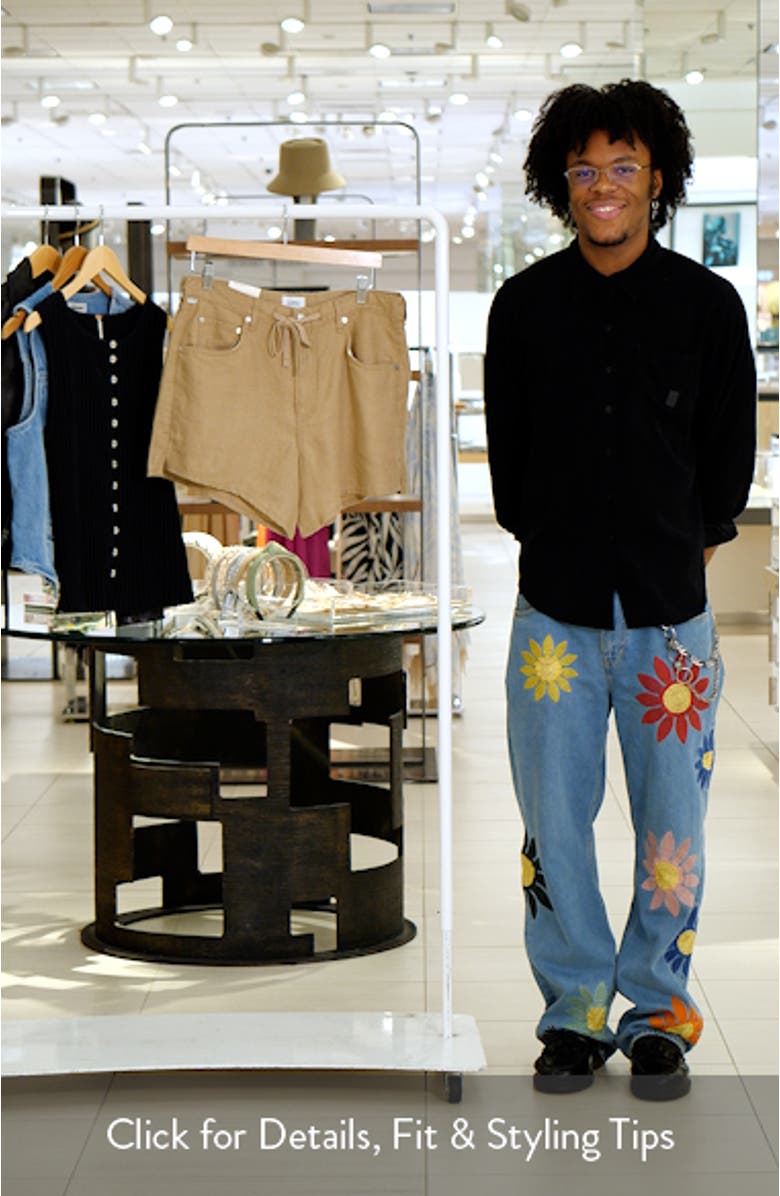 Brynn Drawstring Waist Wide Leg Linen Shorts, sales video thumbnail