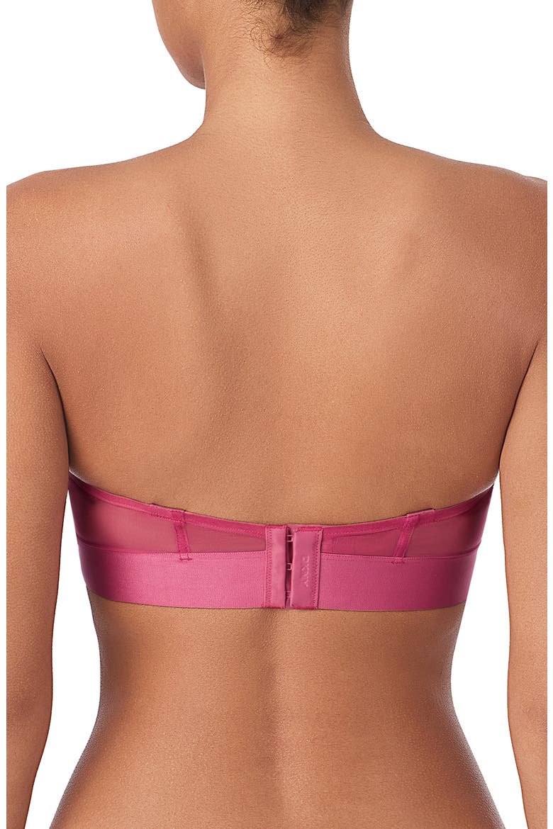 Sheers Strapless Underwire Bra, Alternate, color, DARK ROSE