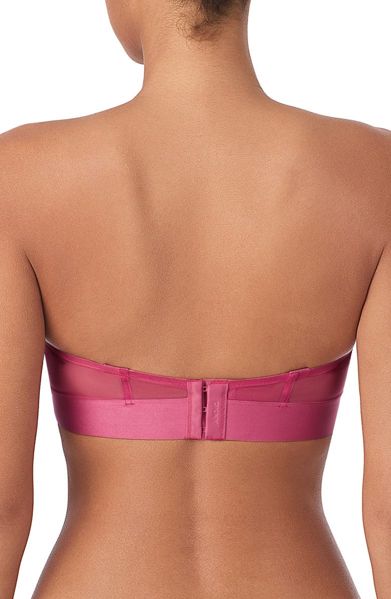 DKNY Sheers Strapless Underwire Bra, Alternate, color, Dark Rose