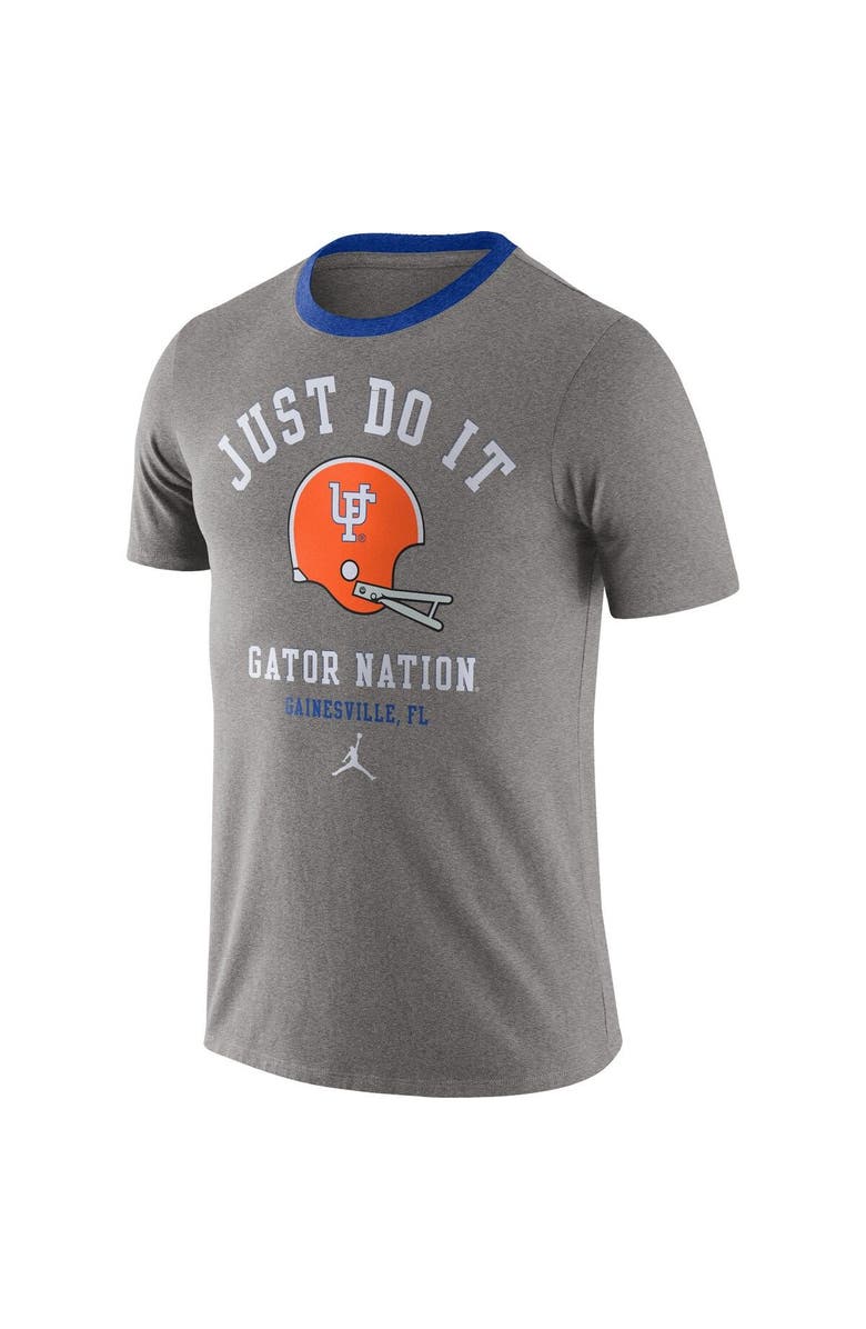 Jordan Brand Men's Jordan Brand Heathered Gray Florida Gators Vault Helmet Team Tri-Blend T-Shirt, Alternate, color, 