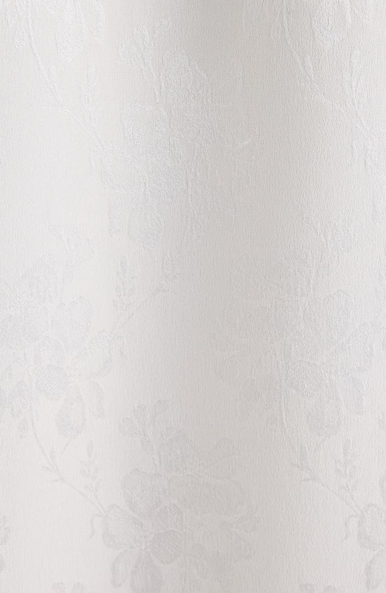 Chloé Floral Lace Trim Organic Silk Button-Up Shirt, Alternate, color, Iconic Milk