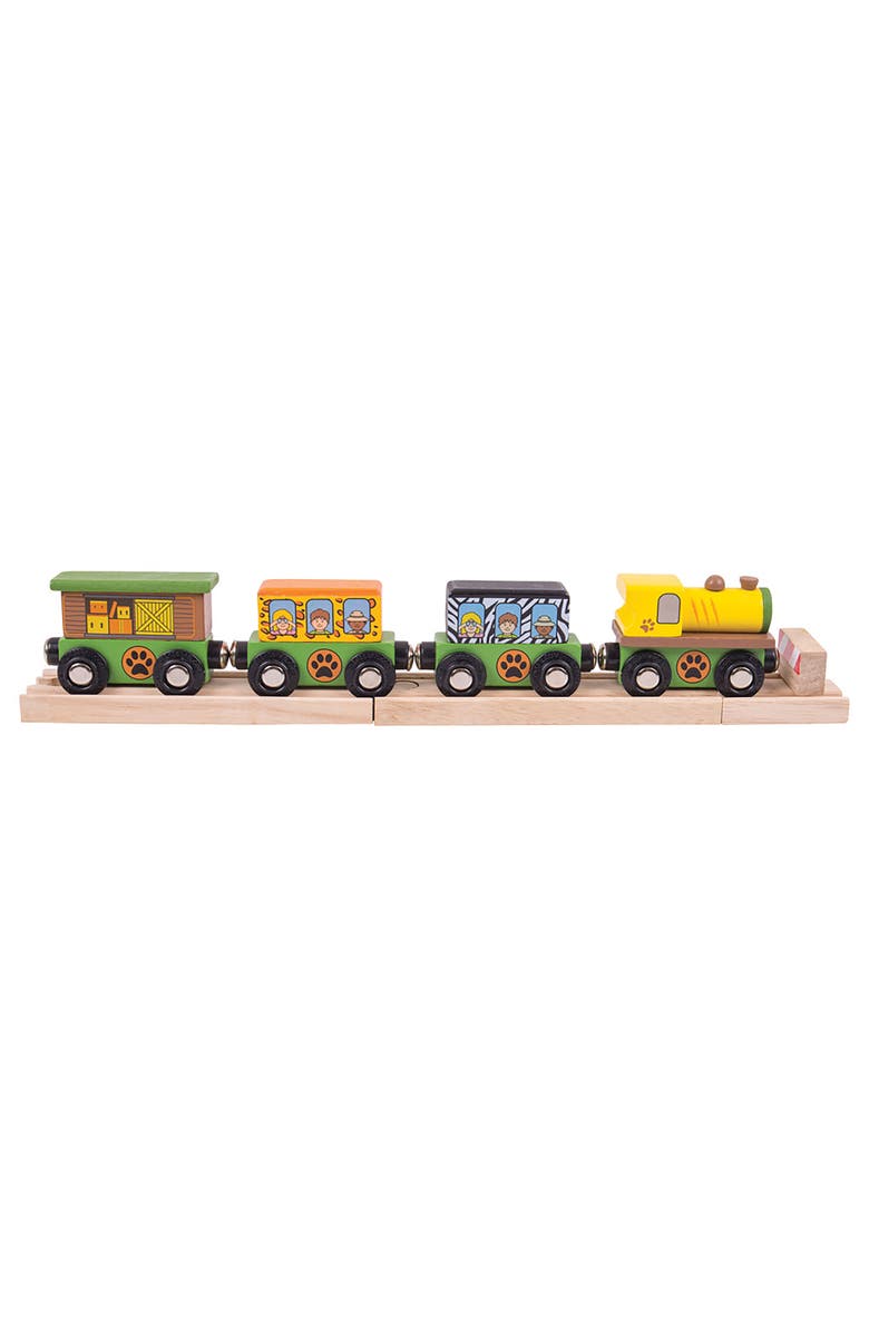Bigjigs Toys Big Jigs Safari Train, 7 Pieces, Main, color, Multicolored