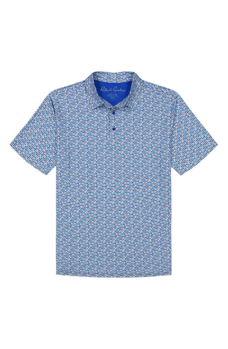 Robert Graham Galan Geo Print Knit Performance Polo, Alternate, color, 