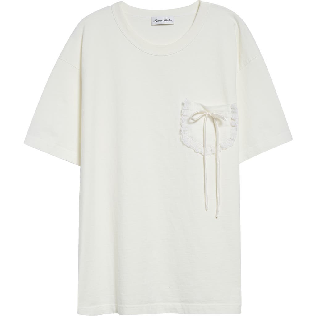 Tanner Fletcher Gender Inclusive Stuart Lace Pocket T-shirt In Ivory