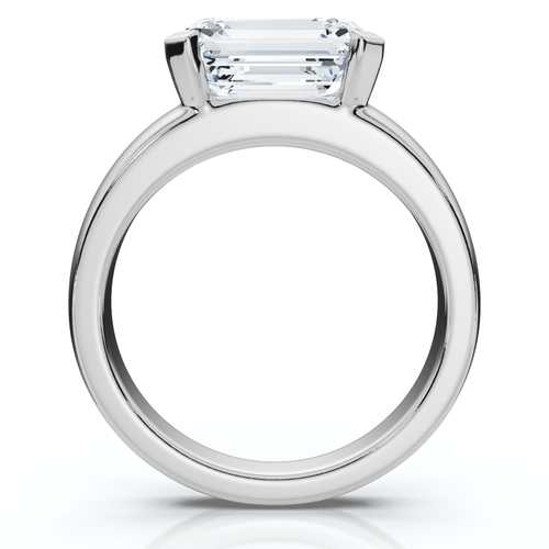Bliss Diamond Certified 3ct East West Emerald Diamond Engagement Ring 14k Gold Or Pt Lab Grown In 14k White Gold