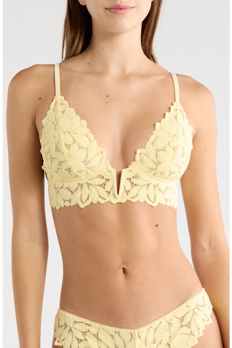 Celeste Lace Triangle Bralette, Main, color, VANILLA