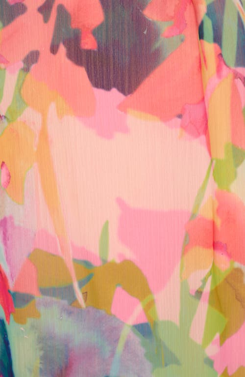 Adrianna Papell Print Sleeveless Shift Dress In Pink Multi