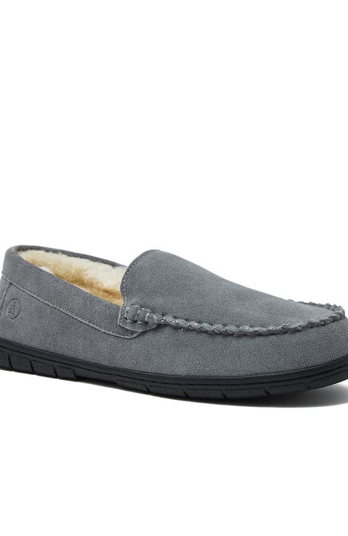 LANDS' END FUZZY LINED SUEDE MOCCASIN SLIPPERS 