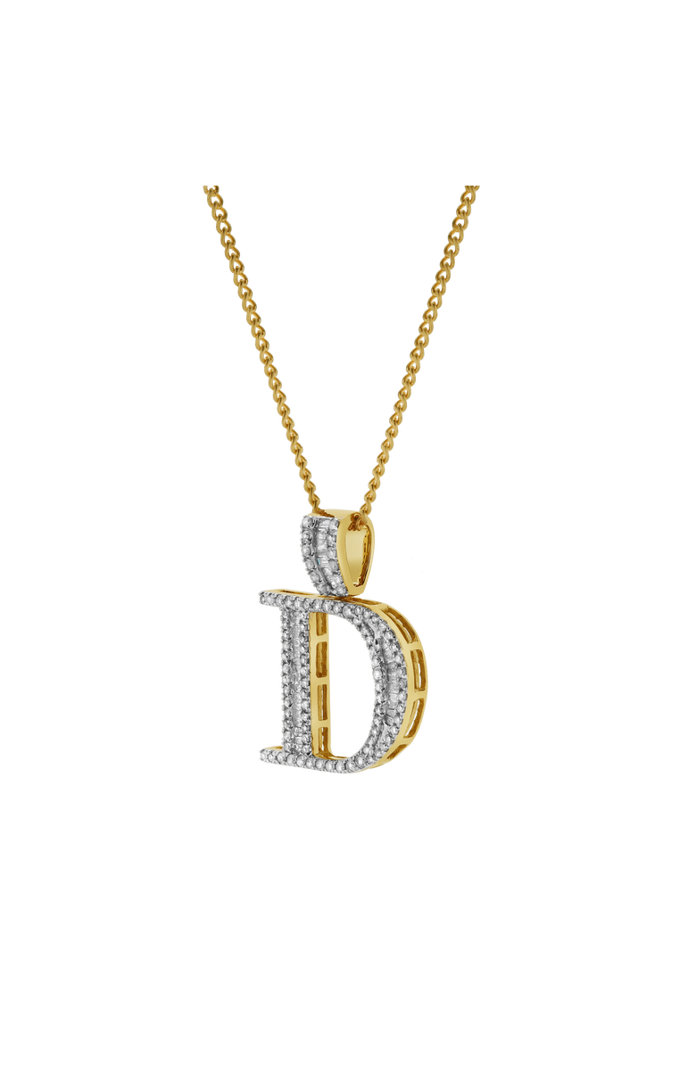 LuvMyJewelry D Initial Diamond Pendant 10K Yellow Gold - 0.77 Carats, Alternate, color, 10K Yellow Gold -
