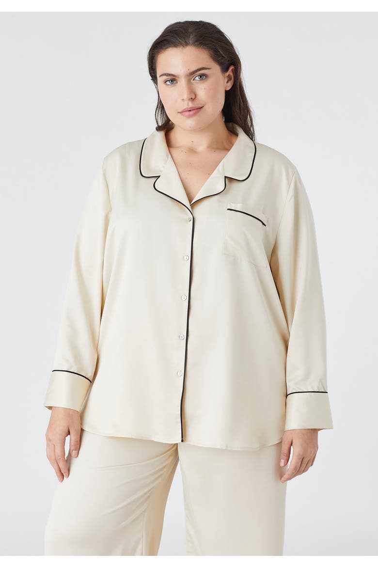 The Pajama Set Recycled Satin, Alternate, color, PEARL