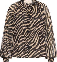 Maison Common Silk Blouse With Zebra Print