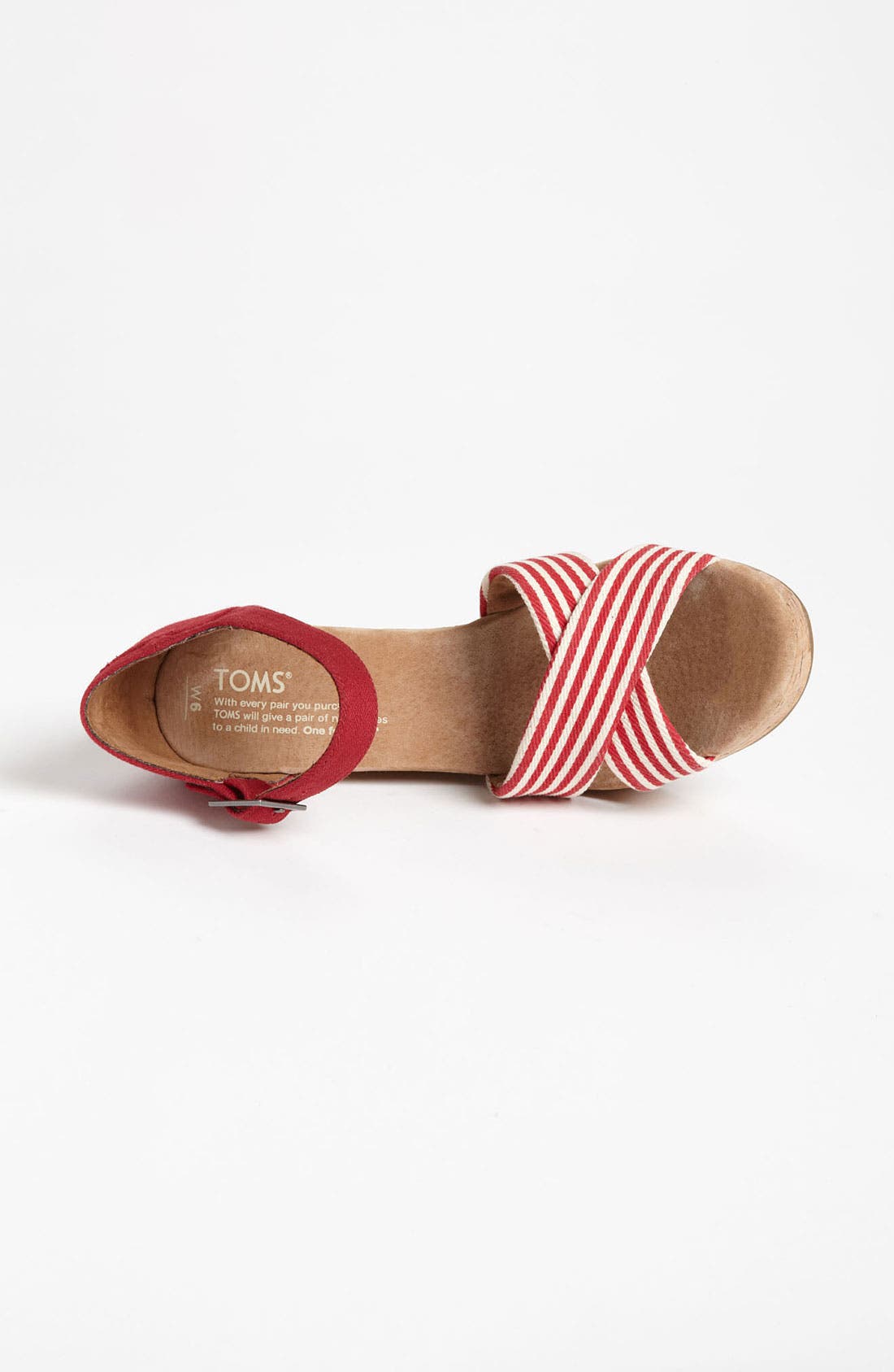 'University Stripe' Wedge Sandal, Alternate, color, RED