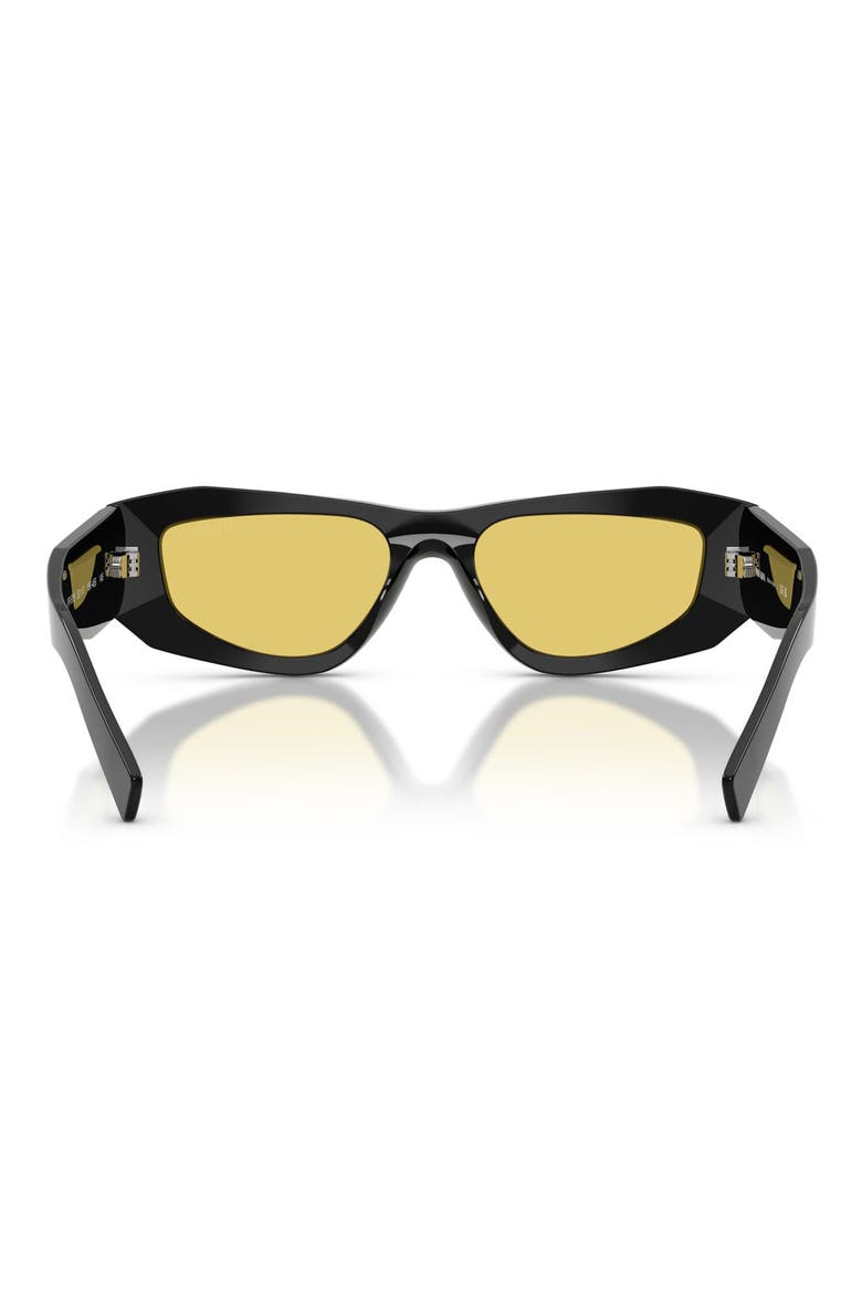 52mm Pillow Sunglasses, Alternate, color, BLACK / YELLOW