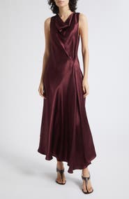 MARELLA Cowl Neck Asymmetric Dress