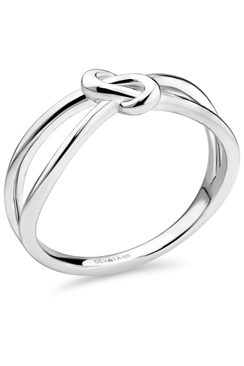 Love Knot Ring in Rhodium Plated Sterling Silver, 6mm, Alternate, color, Silver
