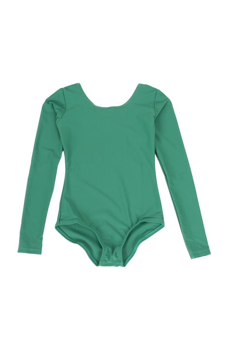 Leveret Girls Long Sleeve Leotard, Alternate, color, Green