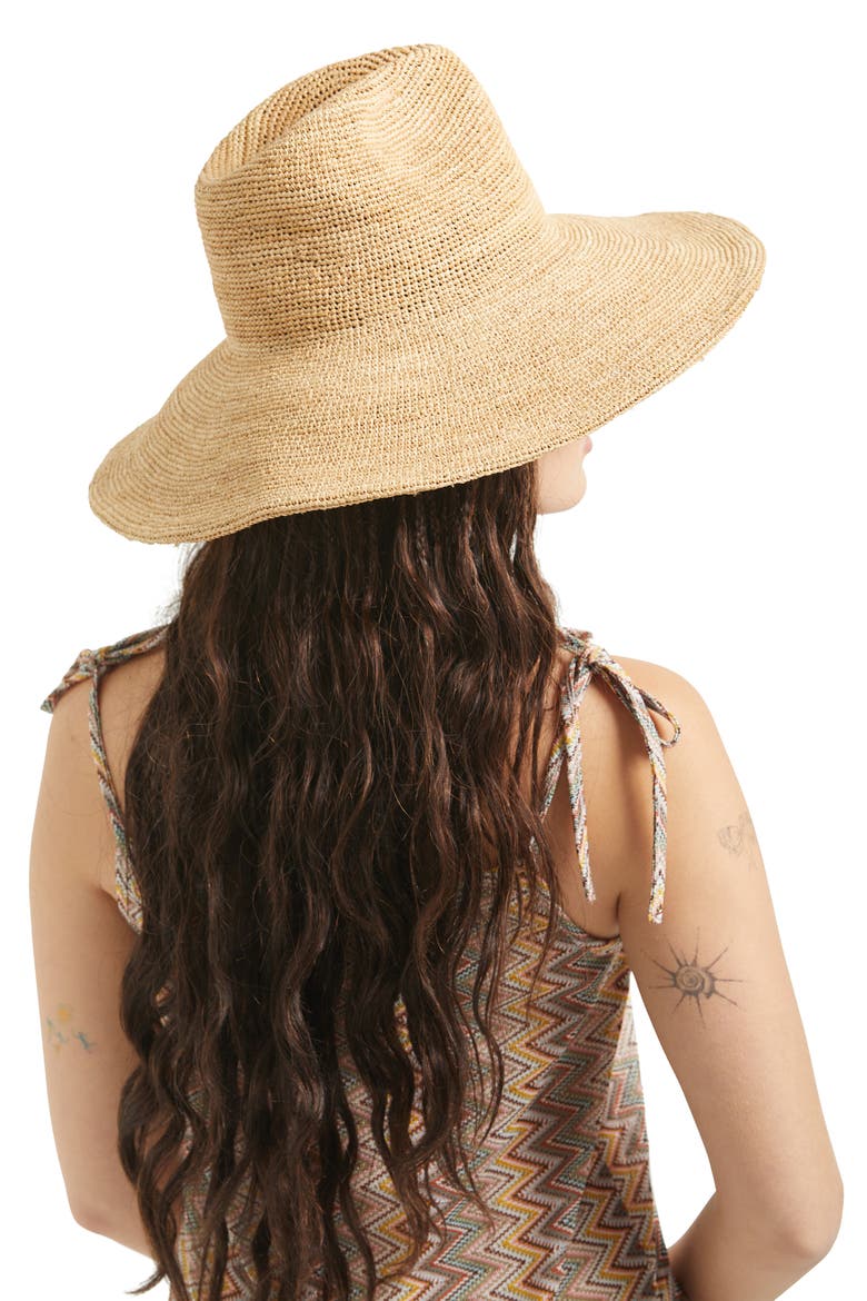 Helena Packable Straw Sun Hat, Alternate, color, TAN