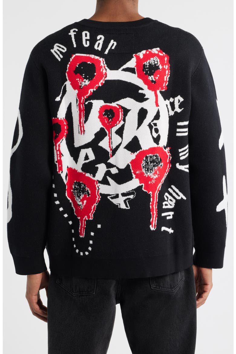 Flame Sweatshirt, Alternate, color, BLACK